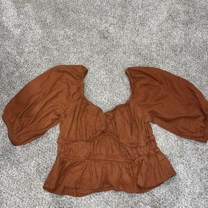 a new day Terracotta Puff Sleeve Blouse
